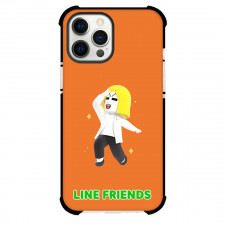 LINE Friends James Phone Case For iPhone And Samsung Galaxy Devices - James Dancing On Orange Background