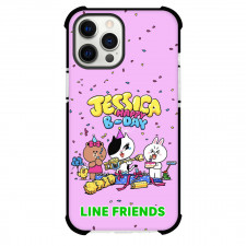 LINE Friends Jessica Phone Case For iPhone And Samsung Galaxy Devices - Jessica Birthday Party On Pink Background