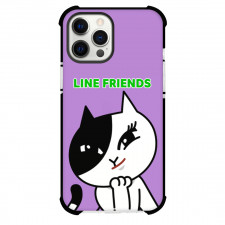 LINE Friends Jessica Phone Case For iPhone And Samsung Galaxy Devices - Jessica Smiling Portrait On Purple Background