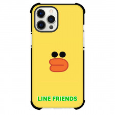 LINE Friends Sally Phone Case For iPhone And Samsung Galaxy Devices - Sally Emoji On Yellow Background