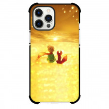 Little Prince Phone Case For iPhone and Samsung Galaxy Devices - The Little Prince And Fox Sitting Gold Background