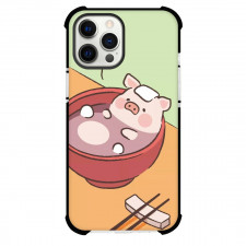LuLu Pig For iPhone Samsung Galaxy Pixel OnePlus Vivo Xiaomi Asus Sony Motorola Nokia - Lulu Pig Bathing In Soup Illustration