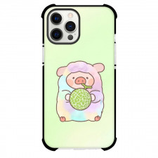 LuLu Pig For iPhone Samsung Galaxy Pixel OnePlus Vivo Xiaomi Asus Sony Motorola Nokia - Lulu Pig Eating Melon Illustration