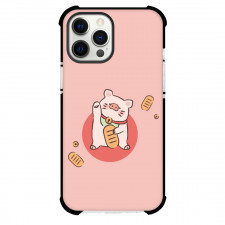 LuLu Pig For iPhone Samsung Galaxy Pixel OnePlus Vivo Xiaomi Asus Sony Motorola Nokia - Lucky Cat Portrait Pink Background