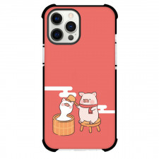 LuLu Pig For iPhone Samsung Galaxy Pixel OnePlus Vivo Xiaomi Asus Sony Motorola Nokia - Lulu Pig Making Rice Cake Illustration