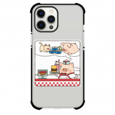 LuLu Pig For iPhone Samsung Galaxy Pixel OnePlus Vivo Xiaomi Asus Sony Motorola Nokia - Lulu Pig Working In Diner Illustration