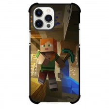 Minecraft Alex Phone Case For iPhone Samsung Galaxy Pixel OnePlus Vivo Xiaomi Asus Sony Motorola Nokia - Alex Mining With Diamond Pickaxe