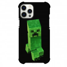 Minecraft Creeper Phone Case For iPhone Samsung Galaxy Pixel OnePlus Vivo Xiaomi Asus Sony Motorola Nokia - Creeper Portrait In Black Background