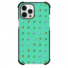 Minecraft Phone Case For iPhone Samsung Galaxy Pixel OnePlus Vivo Xiaomi Asus Sony Motorola Nokia - Minecraft Items Pattern In Aqua Background