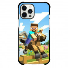 Minecraft Steve Phone Case For iPhone Samsung Galaxy Pixel OnePlus Vivo Xiaomi Asus Sony Motorola Nokia - Steve Riding A Horse