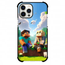 Minecraft Phone Case For iPhone Samsung Galaxy Pixel OnePlus Vivo Xiaomi Asus Sony Motorola Nokia - Steve And Kai Looking On The Sky