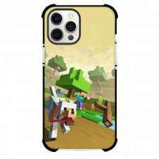 Minecraft Phone Case For iPhone Samsung Galaxy Pixel OnePlus Vivo Xiaomi Asus Sony Motorola Nokia - Steve And Wolf Chase