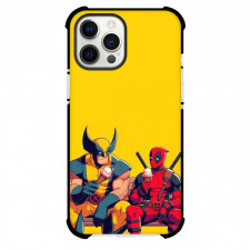 Deadpool & Wolverine Case For iPhone Samsung Galaxy Pixel OnePlus Vivo Xiaomi Asus Sony Motorola Nokia - Deadpool & Wolverine Eating an Ice-cream Yellow Background