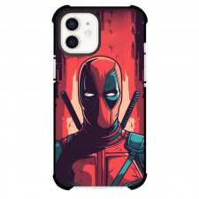 Marvel Deadpool Phone Case For iPhone And Samsung Galaxy Devices - Deadpool Portrait Red Vector Art