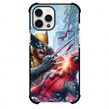 Deadpool & Wolverine Case For iPhone Samsung Galaxy Pixel OnePlus Vivo Xiaomi Asus Sony Motorola Nokia - Wolverine Slashing Deadpool with his Claw Animated Art
