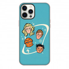 The Fantastic Four Phone Case For iPhone Samsung Galaxy Pixel OnePlus Vivo Xiaomi Asus Sony Motorola Nokia - The Fantastic Four Cartoon Art Avatar On Sky Blue Background