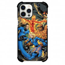 Marvels The Fantastic Four Phone Case For iPhone and Samsung Galaxy Devices - The Fantastic Four Characters Fighting Pose Cave Background