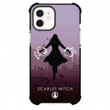 Marvel Phone Case For iPhone And Samsung Galaxy Devices - Scarlet Witch Casting Spell Silhoutte Poster