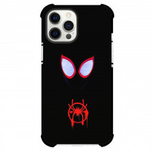 Spider Man Across The Spider Verse Miles Morales Phone Case For iPhone And Samsung Galaxy Devices - Miles Morales Minimalist On Black Background