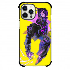 Spider Man Across The Spider Verse The Prowler Phone Case For iPhone And Samsung Galaxy Devices - The Prowler Portrait On Yellow Background