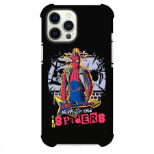 Spider Man Across The Spider Verse Spider Punk Phone Case For iPhone And Samsung Galaxy Devices - Spider Punk Cartoon Art On Black Background