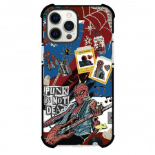 Spider Man Across The Spider Verse Spider Punk Phone Case For iPhone And Samsung Galaxy Devices - Spider Punk Playing Guitar Mania Sticker