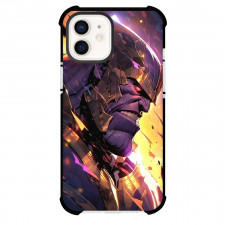 Marvels Thanos Phone Case For iPhone And Samsung Galaxy Devices - Thanos Head Portrait Illustration Yellow Background