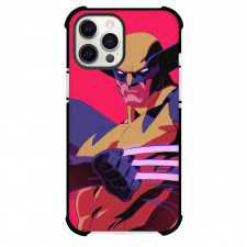 X-Men Wolverine Phone Case For iPhone and Samsung Galaxy Devices - Wolverine Portait Pink Background