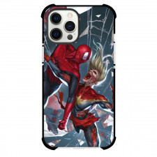 Marvel Zombies Phone Case For iPhone Samsung Galaxy Pixel OnePlus Vivo Xiaomi Asus Sony Motorola Nokia - Spiderman Miss Marvel Fight Illustration