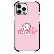 Marie Phone Case For iPhone And Samsung Galaxy - Marie Sitting And Holding Her Name On Pink Background