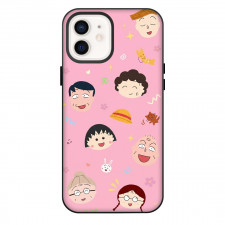 Chibi Maruko Chan Phone Case For iPhone Samsung Galaxy Pixel OnePlus Vivo Xiaomi Asus Sony Motorola Nokia - Chibi Maruko Chan Character Avatar On Pink Background