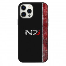 Mass Effect Phone Case For iPhone Samsung Galaxy Pixel OnePlus Vivo Xiaomi Asus Sony Motorola Nokia - Mass Effect N7 Logo Black And Red Grunge Background