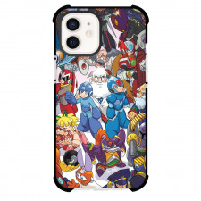 Mega Man Phone Case For iPhone And Samsung Galaxy Devices - Mega Man Characters Standing Collage Cartoon Art