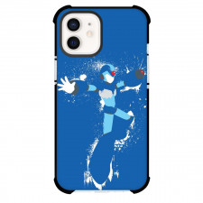Mega Man Phone Case For iPhone And Samsung Galaxy Devices - Mega Man X Arms Open Paint Droplets Illustration