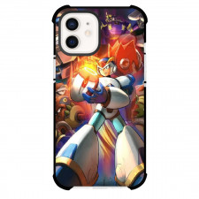 Mega Man Phone Case For iPhone And Samsung Galaxy Devices - Mega Man X Characters Collage Holding Weapon Cartoon