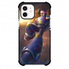 Mega Man Vile Mk Phone Case For iPhone And Samsung Galaxy Devices - Vile Mk Firing Weapon Flying Fight Scene Illustration