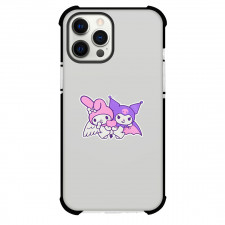 Sanrio Melody And Kuromi Phone Case For iPhone and Samsung Galaxy Devices - Melody And Kuromi Holding Heart Sticker
