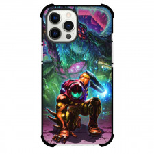 Metroid Samus Aran Case For iPhone Samsung Galaxy Pixel OnePlus Vivo Xiaomi Asus Sony Motorola Nokia - Samus Aran Kneeling on the Ground Dragon Background