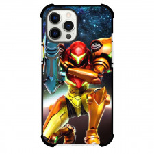 Metroid Samus Aran Case For iPhone Samsung Galaxy Pixel OnePlus Vivo Xiaomi Asus Sony Motorola Nokia - Samus Aran Kneeling Pose Galaxy Background