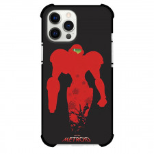 Metroid Samus Aran Case For iPhone Samsung Galaxy Pixel OnePlus Vivo Xiaomi Asus Sony Motorola Nokia - Samus Aran Minimalist Silhouette Red Portrait