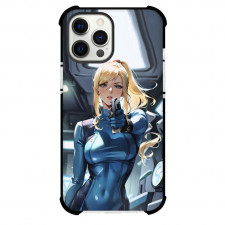 Metroid Zero Suit Samus Case For iPhone Samsung Galaxy Pixel OnePlus Vivo Xiaomi Asus Sony Motorola Nokia - Samus Aran Pointing the Gun Portrait