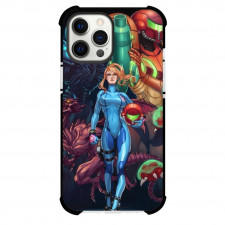 Metroid Zero Suit Samus Case For iPhone Samsung Galaxy Pixel OnePlus Vivo Xiaomi Asus Sony Motorola Nokia - Samus Aran Walking Characters Background
