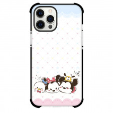 Mickey And Minnie Phone Case For iPhone and Samsung Galaxy Devices - Mickey And Minnie Chibi Art Pattern Art Background
