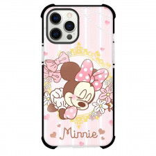 Mickey And Minnie Minnie Phone Case For iPhone and Samsung Galaxy Devices - Minnie Avatar Pink Pattern Art Background