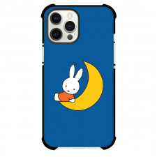 Miffy And Friends Phone Case For iPhone And Samsung Galaxy Devices - Miffy And Moon On Blue Background