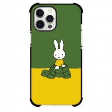Miffy And Friends Phone Case For iPhone And Samsung Galaxy Devices - Miffy And Tortoise On Green Yellow Background