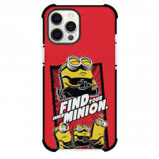 Minions Phone Case For iPhone and Samsung Galaxy Devices - Minions Find Your Inner Minion Cartoon Art On Red Background