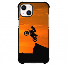 Motorbike Phone Case For iPhone Samsung Galaxy Pixel OnePlus Vivo Xiaomi Asus Sony Motorola Nokia - Motorbike A Biking Jumping From Moutain Silhouette Poster