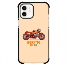 Motorbike Phone Case For iPhone Samsung Galaxy Pixel OnePlus Vivo Xiaomi Asus Sony Motorola Nokia - Motorbike Born To Ride Illustration Art on Beige Background