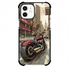 Motorbike Phone Case For iPhone Samsung Galaxy Pixel OnePlus Vivo Xiaomi Asus Sony Motorola Nokia - Motorbike A Cruiser Motorbike Stand In A City Street Illustration Art
